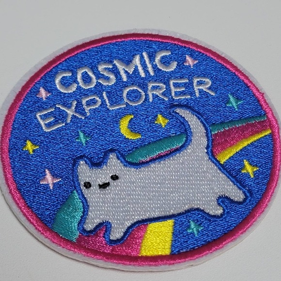 VTG Iron On Patch, Cosmic Explorer Cat 3" - Picture 2 of 6